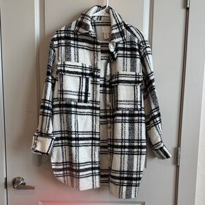 H&M Black and White Checkered Jacket